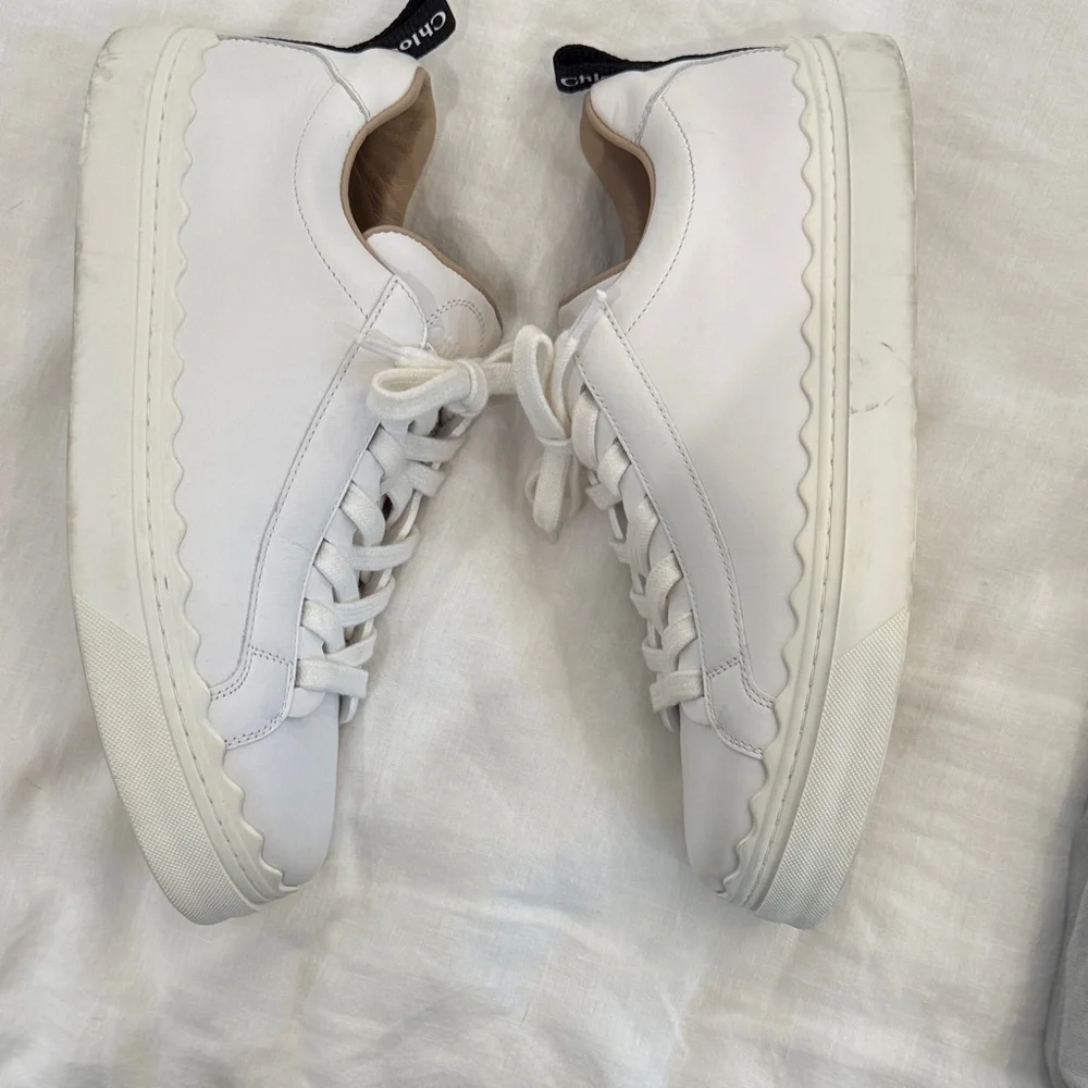 Chloe Cream Lace-Up Sneakers - Picture 5 of 6